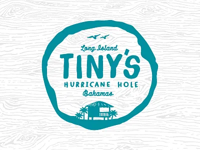 Tiny's Hurricane Hole bahamas bahanas beach illustration island logo nautical resort retro rustic shack vintage