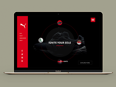 Puma - Ignite black concept digital ignite puma shoes sneaks ui ux website