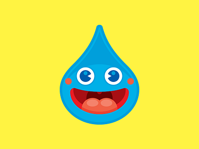 Slime blue cute dragon quest fan art geometric happy kawaii smile video games yellow