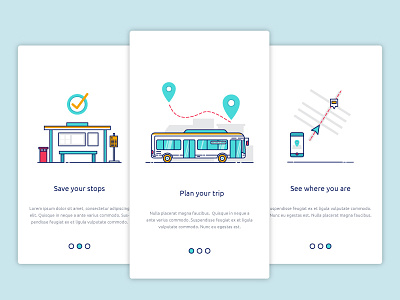 #09 - Daily UI - Onboarding Screens app bus daily dailyui map onboarding ui