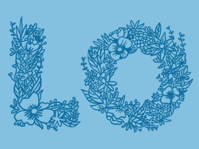 Floral Type floral hand lettering illustration typography