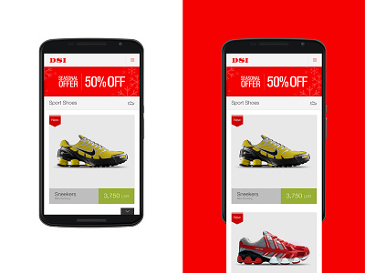 App Concept for DSI android app dsi ios mobile red shoes white