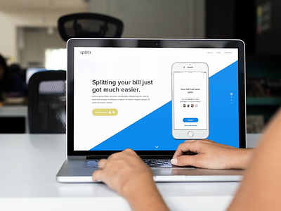 Split|r Homepage app branding homepage ios iphone landing page notch ui ux website