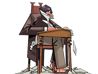 Gogol art chair dead souls desk draw feather foxhide illustration pages quill writer