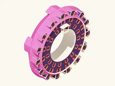 Ring House 3d architecture design illustration