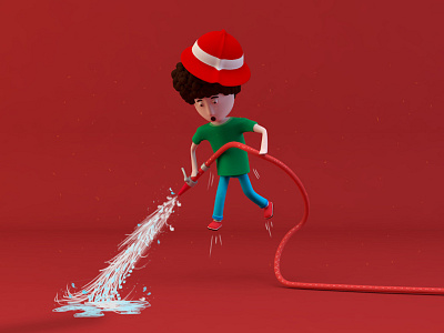 Fireman! 3d boy character colours fireman motion