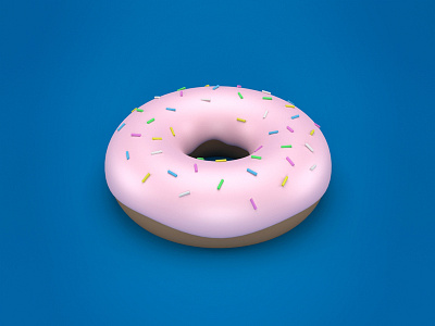 Delicious Donut 3d donut food icing modeling pink render sprinkles