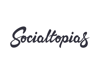 Socialtopias Script cursive flow hand drawn handwriting illustrator ink logo pen script social type typography