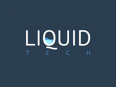 Liquid Tech Logo blue font liquid logo minimal tech water waves