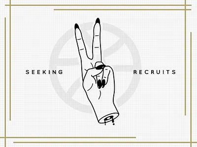 Seeking Two Recruits black deuces dribbble invites gold halloween hand nails seeking two white