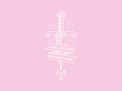 Dagger clean dagger drawing flat illustration illustrator line mono monoline vector weapon