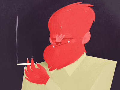 Wollof character design halloween hombre lobo smoking wolfman