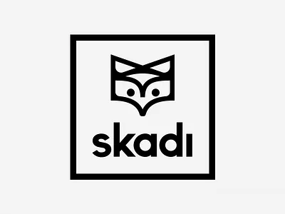 skadi hunting gear logo dog falcon fox hunter logo minimal simple