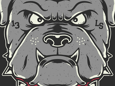 Bulldog 13 apparel bulldog dog old school santos tattoo vector