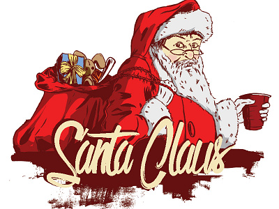 drunk santa illustration