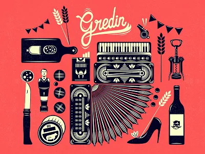 PMU accordeon babyfoot bar camembert cheese cigarette france knife opinel sausage tradition wine