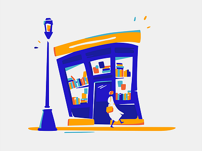 Sylvia Beach bookstore illustration person shakespeare and company street walking women