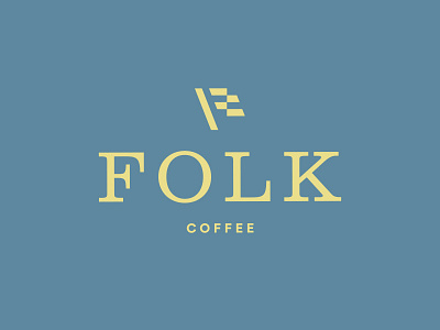 Folk Coffee clarendon coffee flag geometric identity logomark wordmark