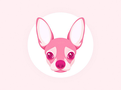 Pink Chihuahua dog illustration sketch