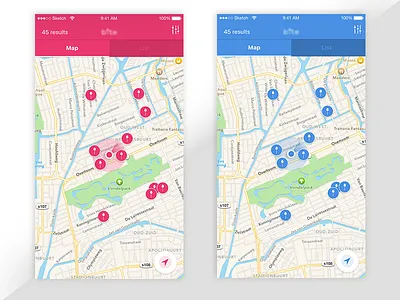Discovery App // Blue or Pink? app coupon discovery food food app ios modal redeem ui
