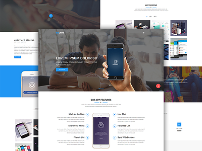 Bizlinks Mobile App Landing Page app landing corporate creative material design multipurpose portfolio professional responsive uiux wordpress wp theme