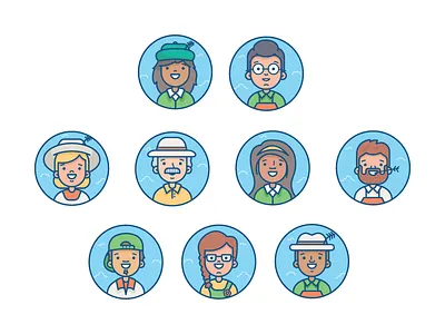 Gardeners avatar character gardener icon illustration people