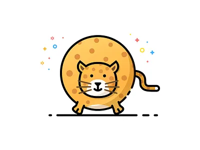 Cheetah cheetah fat icon round