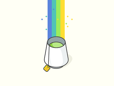 Make Tea cup illustration rainbow tea warmth