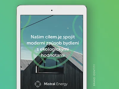 Mistral brand identity aplication brand brand identity earth eco ecology green house ipad logo mistral mockup