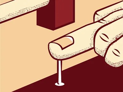 Hammer design fashion finger hammer illustration nail pain screenprinting silkscreen style