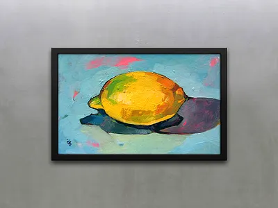 Still life art paint coloring food fruit illustration lemon oil oil painting painting picture still life