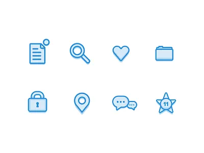 Smallish Icons blue color icon icons illustration illustrator outline ui ux vector webdesign website