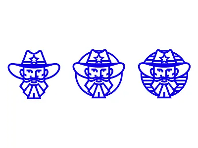 Sheriff blue cowboy design illustration line logo marks saloon sheriff stars symbol western