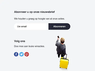 Newsletters footer bag design footer inspiration newsletter subscribe travel