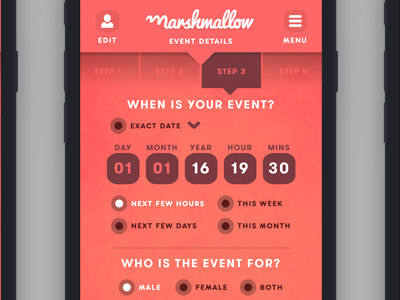 Marshmallow App 3 art direction interface ui