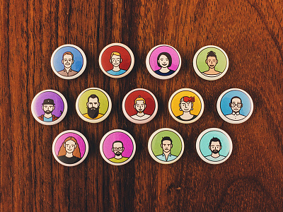 Design Team Avatar Magnets avatar faces members team member