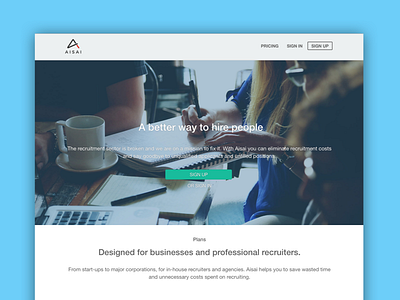 Aisai Home Page recruitment platform saas web applications