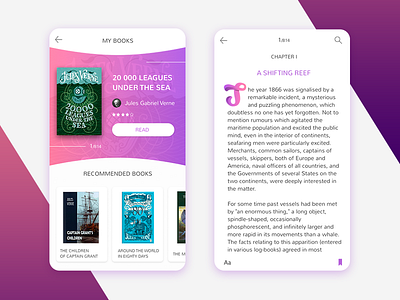 Reader App app book concept interface mobile reader typography ui ux