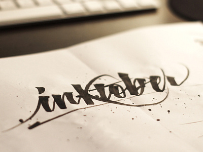 Inktober brush brush lettering calligraphy ink lettering sumi sumie