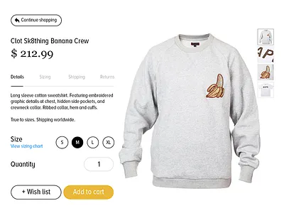 Product Details browse cart clothing details discount gallery item like product shopping store streetwear