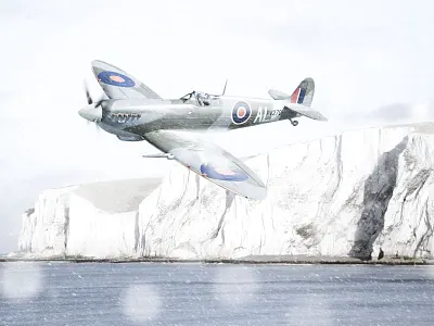 Spitfire Snow dover photoshop plane raf retouch snow spitfire winter