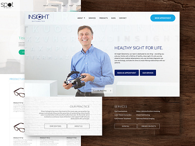 Insight Optometry & Spot Eyewear Web Design branding eyewear optometry ui ux web design wordpress