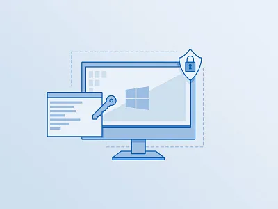 Windows 10 Security bios blue computer illustration key lock microsoft security shield stroke uefi windows 10