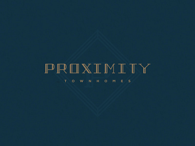 Proximity Townhomes brand identity logo mark townhomes typography