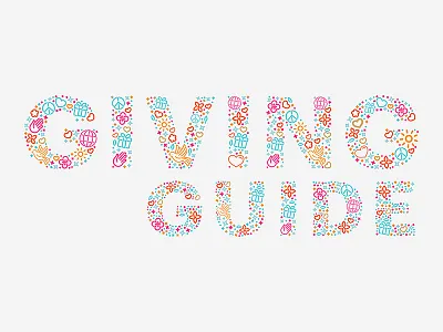Guiving Guide charity colors cover giving newspaper philanthropy title