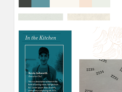 610 Magnolia Style Tile black and white culinary illustration numbers pastel photo restaurant stamp style tile ui ux web design