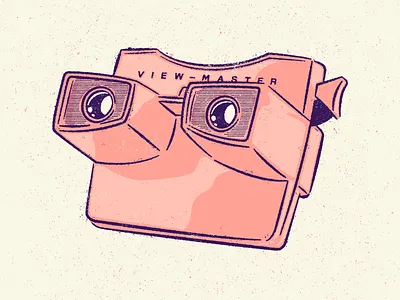 View-Master drawing halftone illustration screenprint toy vector vintage
