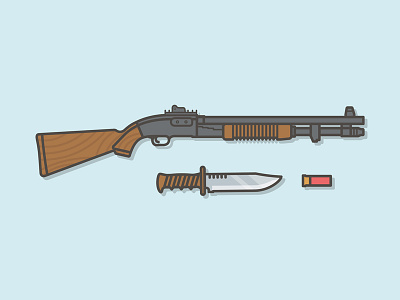 Shotguns design illustration saber shotguns