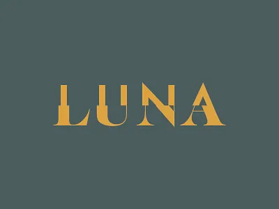 Luna Logotype Concept branding clean dissection gold green logo logotype minimalist typography