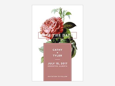 Wedding Tings flowers save the date vintage illustration wedding invites